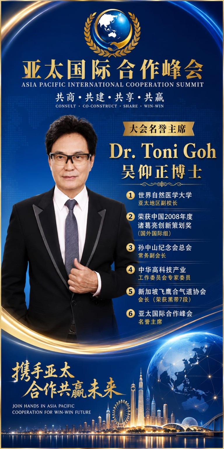 Dr Toni Goh at an international cooperation summit