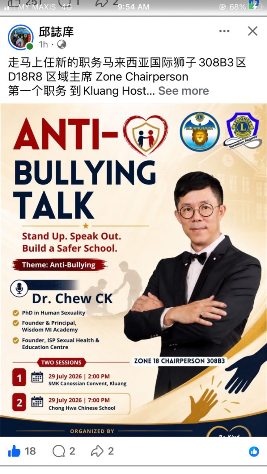 Dr Chew CK, speaker and founder