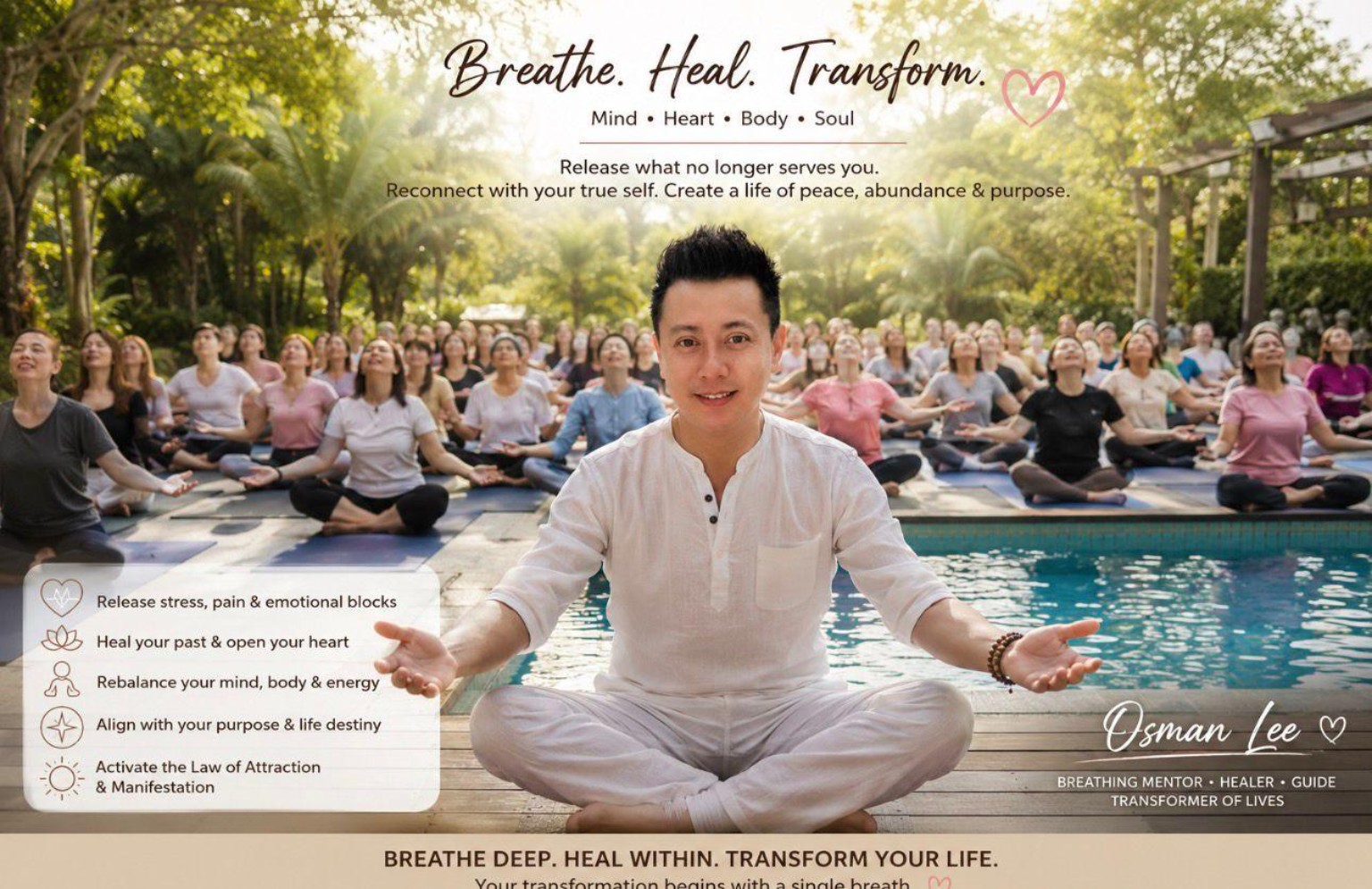 Osman Lee leading a group wellbeing experience